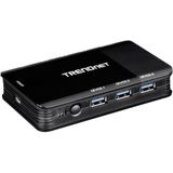 Trendnet - TK-U404 - KVM Schakelaar - Zwart - 4-poorts USB 3.1