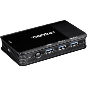 Trendnet - TK-U404 - KVM Schakelaar - Zwart - 4-poorts USB 3.1