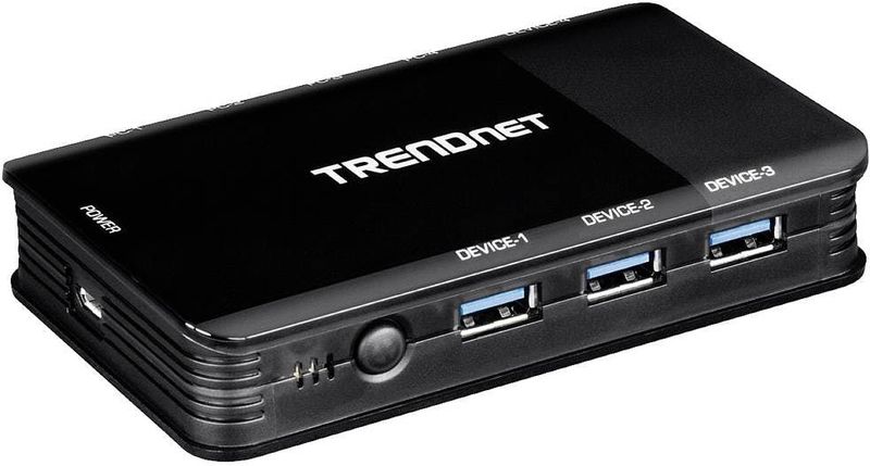 Trendnet - TK-U404 - KVM Schakelaar - Zwart - 4-poorts USB 3.1