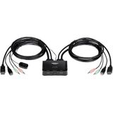 Trendnet - TK-220DPi - KVM Schakelaar - Zwart - Ondersteunt 4K UHD tot 3840 x 2160 @ 60Hz