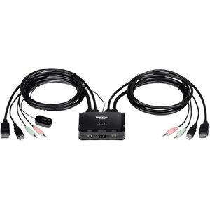 Trendnet - TK-220DPi - KVM Schakelaar - Zwart - Ondersteunt 4K UHD tot 3840 x 2160 @ 60Hz