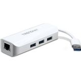 Trendnet - TU3-ETGH3 - USB Hub - Zwart - USB 3.0 naar Gigabit-adapter met 3 USB 3.0-poorten