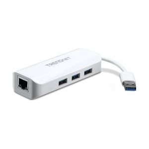 Trendnet - TU3-ETGH3 - USB Hub - Zwart - USB 3.0 naar Gigabit-adapter met 3 USB 3.0-poorten