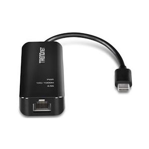 Trendnet TUC-ET2G Ethernet Adapter USB-C 3.1 naar 2,5GBASE-T (USB-C, RJ45 2.5 Gigabit Ethernet (1x)), Netwerkadapter, Zwart