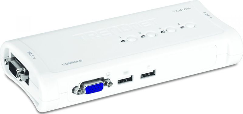 Trendnet - TK-407K - KVM Schakelaar - Blauw - 4-poorts USB