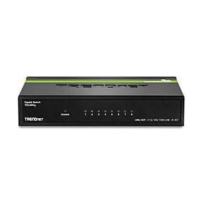 TRENDnet - TEG-S80G - Gigabit-Switch - Metalen - 8 Poorten, 16 Gbps Schakelcapaciteit, Plug & Play