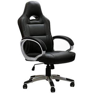 IntimaTe WM Heart Ergonomische bureaustoel, racing-gamer, bureaustoel, draaistoel en in hoogte verstelbaar, gevoerde armleuningen (zwart)