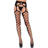 Diamond net opaque stockings