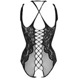 Leg Avenue Net und Spitze Halter Teddy, Einheitsgröße, schwarz