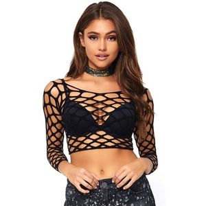 Leg Avenue - Fishnet Crop Top - Zwart - Erotische Topjes