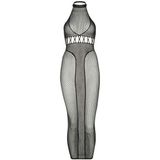 Halter duel net backless dress
