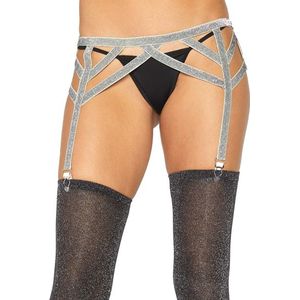 Lurex elastic garter belt