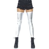 Sexy wetlook thigh highs - Zilver