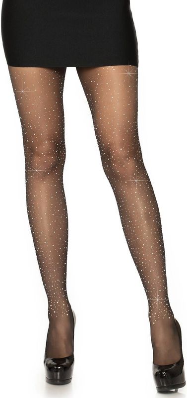 Sheer rhinestone pantyhose