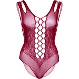 Naadloos net & kanten bodysuit plussize