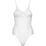 Seamless scroll lace bodysuit