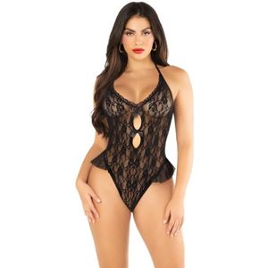 Leg Avenue - Speelse Kanten Bodysuit - Zwart