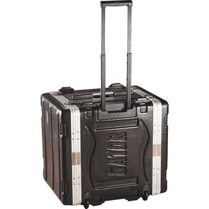 Gator 8U gegoten polyethyleen koffer met rails voor/achter/handgreep/verzonken wielen en vergrendeling, 48,9 cm
