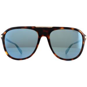 Polaroid Aviator Mens Dark Havana Grijs blauwe spiegel Polariseerde zonnebril | Sunglasses