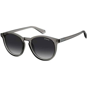 Polaroid ronde unisex transparant grijze grijze gradiënt gepolariseerde zonnebril | Sunglasses
