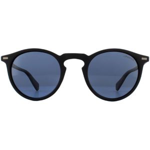 Polaroid ronde heren mat zwart grijs gepolariseerde zonnebril | Sunglasses
