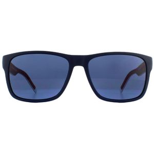Tommy Hilfiger rechthoek heren zwart rood wit blauw avio zonnebril | Sunglasses