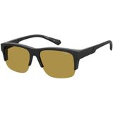 Polaroid suncovers rechthoek unisex zwart gele gepolariseerde zonnebril | Sunglasses