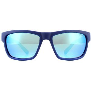 Polaroid Sport Wrap Heren blauwe blauwe spiegel gepolariseerde zonnebril