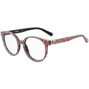 Ronde Bril met Rode Hartjes Design