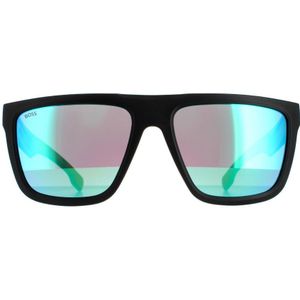 Hugo Boss Square Heren Matte Zwart Red Green Multilayer Mirror Boss 1451/S | Sunglasses