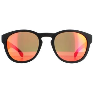 Hugo Boss Round Heren Matte Zwart Yellow Red Mirror Boss 1452/S | Sunglasses