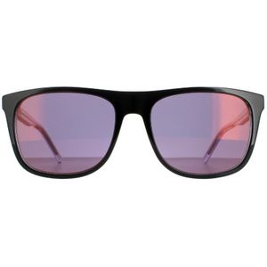 Hugo van Hugo Boss Rectangle Heren Zwart Crystal Red Mirror HG 1194/S | Sunglasses