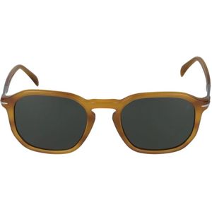 Eyewear by David Beckham, Gestreepte Gele/Groene Zonnebril Veelkleurig, Heren, Maat:52 MM