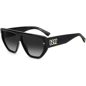 Dsquared2 Zwarte Gouden Zonnebril , Black , Heren , Maat: 60 MM