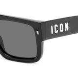 Dsquared2 Icon 0008/S 807 IR 54 - rechthoek zonnebrillen, unisex, zwart