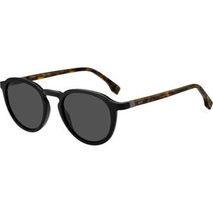 Zwarte zonnebril van acetaat met havanadessin op de pootjes en 360°-scharnier