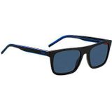 HUGO HG 1297/S zonnebril, zwart, blauw, 54, uniseks, volwassenen, Zwart Blauw, 54