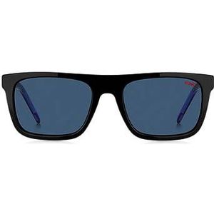 HUGO HG 1297/S zonnebril, zwart, blauw, 54, uniseks, volwassenen, Zwart Blauw, 54