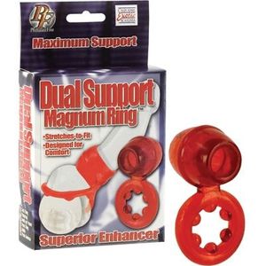 California Exotic Novelties Dual Support Magnum - Cockring - Rood - Ø 40 mm