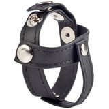 CalExotics - COLT Leather H-Piece Divider - Rings Zwart