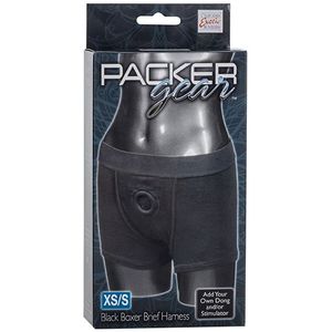 California Exotic Novelties Packer Gear Noir Boxer Harnet Slip Attacher XS/S