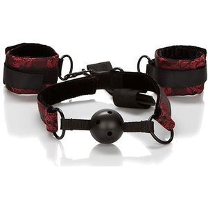 Set Breathable Ball Gag with Cuffs Scandal Zwart