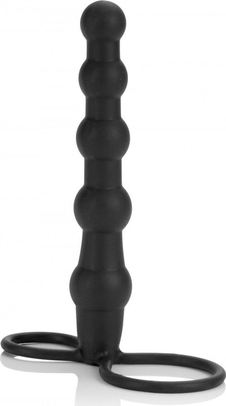 Penis- en Ballenring met Anal Beads - Dubbele Penetratie