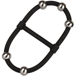 Siliconen Cockring met Beads - Zwart (OP=OP)