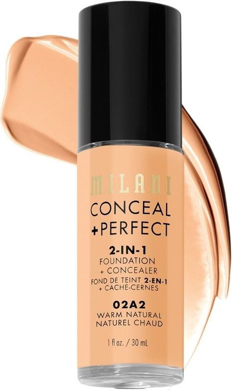 Milani - 2-in-1 Concealer + Foundation - Romig - Waterbestendig - Volledige Dekking