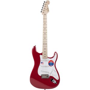 Fender Elektrische gitaar, Eric Clapton, Stratocaster, esdoorngreep, Olympic White-P, 0117602805 Volledige grootte Torino Red