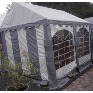 Premium Partytent PVC 6x6x2 mtr in Wit-Grijs