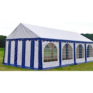 Premium Partytent PVC 4x8x2 mtr in Wit-Blauw