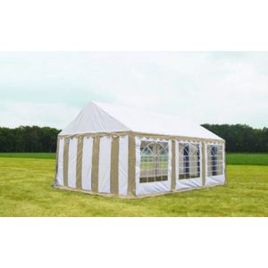 Classic Plus Feesttent PVC 4x8x2 mtr in Wit-Beige