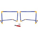 Voetbaldoel set 2 Goals - met bal en pomp - 81x 43 x 52 cm